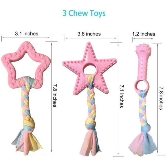 Pink Girl Dog Puppy Toys for Teething, Puppy Chew Toys for Small Dogs, Dog Toys - Picture 2 of 6